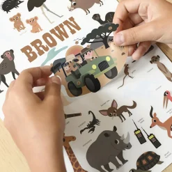 Poppik Poster Pedagogique + 27 Stickers : Safari><noscript><img width=
