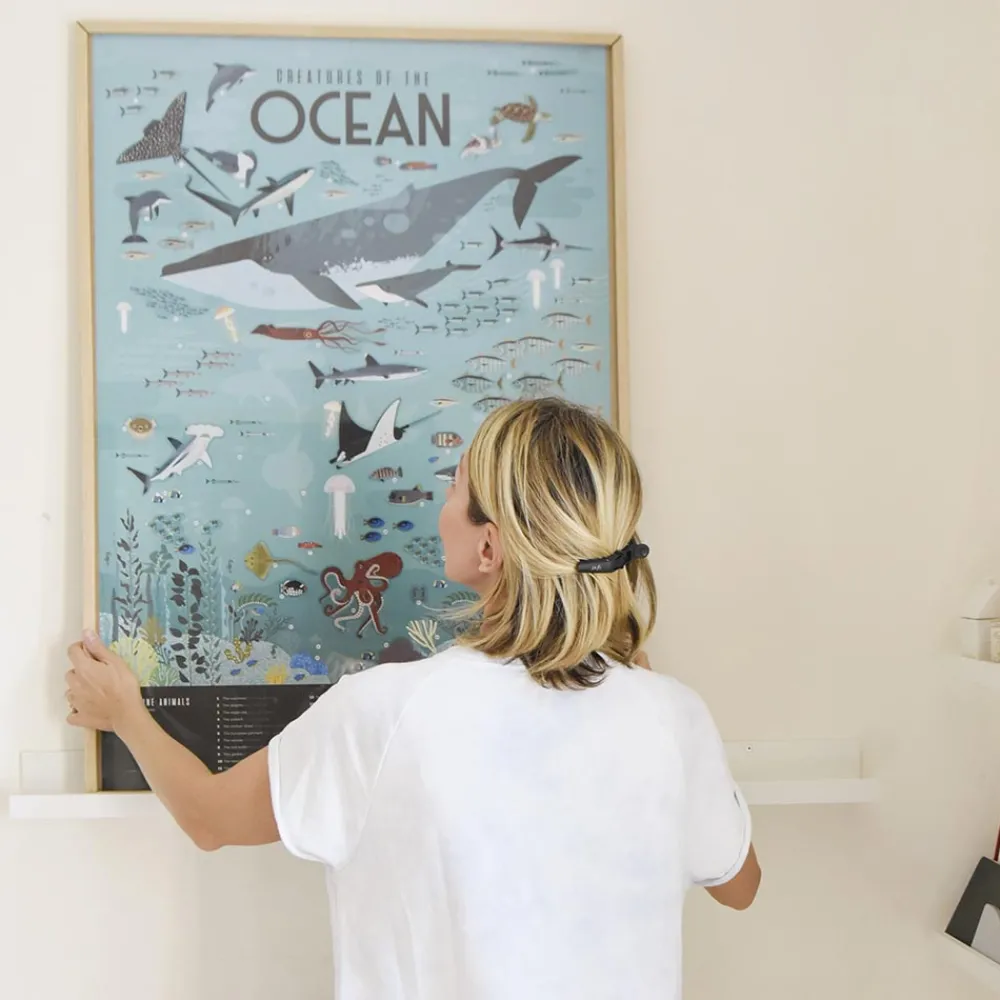 Poppik Poster Pedagogique + 59 Stickers : Oceans> Stickers Et Gommettes