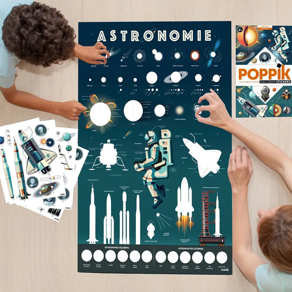Poppik Poster Pedagogique + 44 Stickers : Astronomie> Coloriages