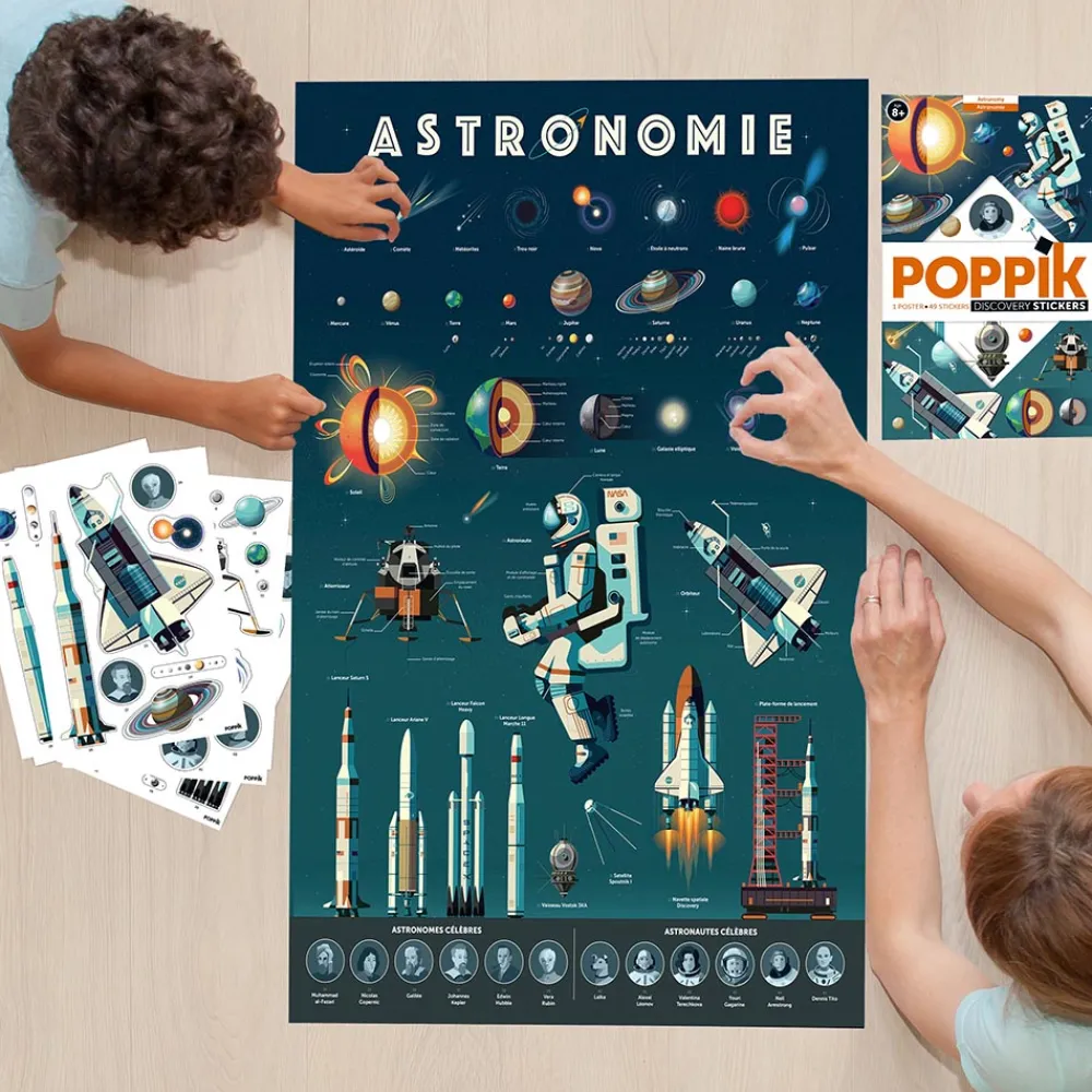 Poppik Poster Pedagogique + 44 Stickers : Astronomie> Coloriages