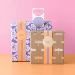 House of Products Rouleau De Papier Cadeau Grosses Fleurs Violettes><noscript><img width=