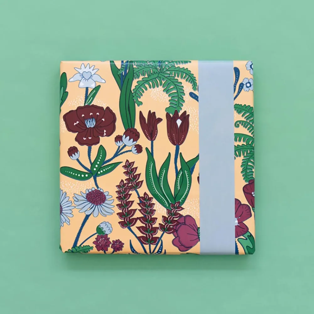 House of Products Rouleau De Papier Cadeau Fleurs Vintage Bordeaux> Papier Cadeau