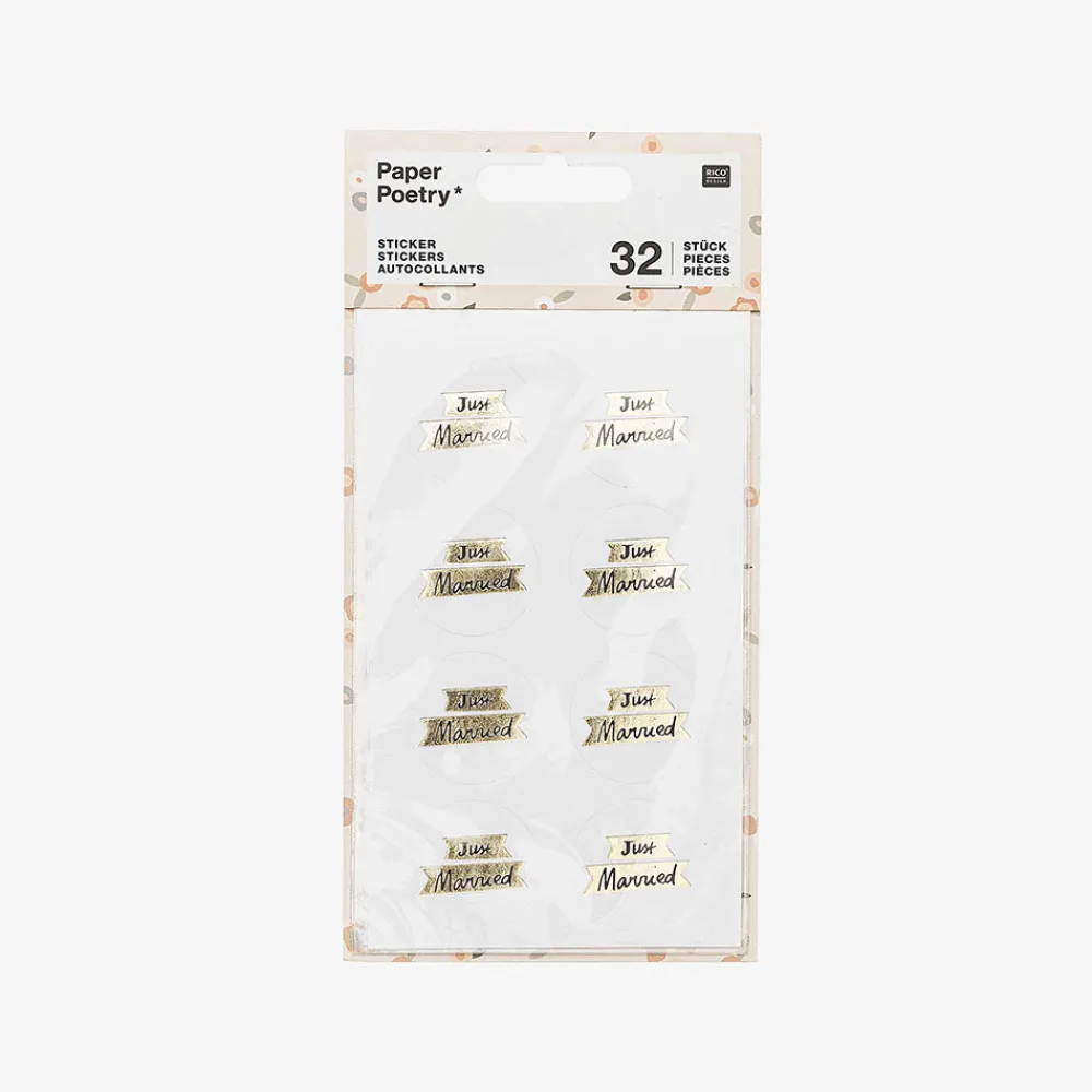 Rico Design Stickers Just Married Dore> Stickers Et Gommettes