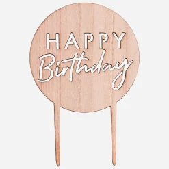 Ginger Ray Topper Happy Birthday En Bois