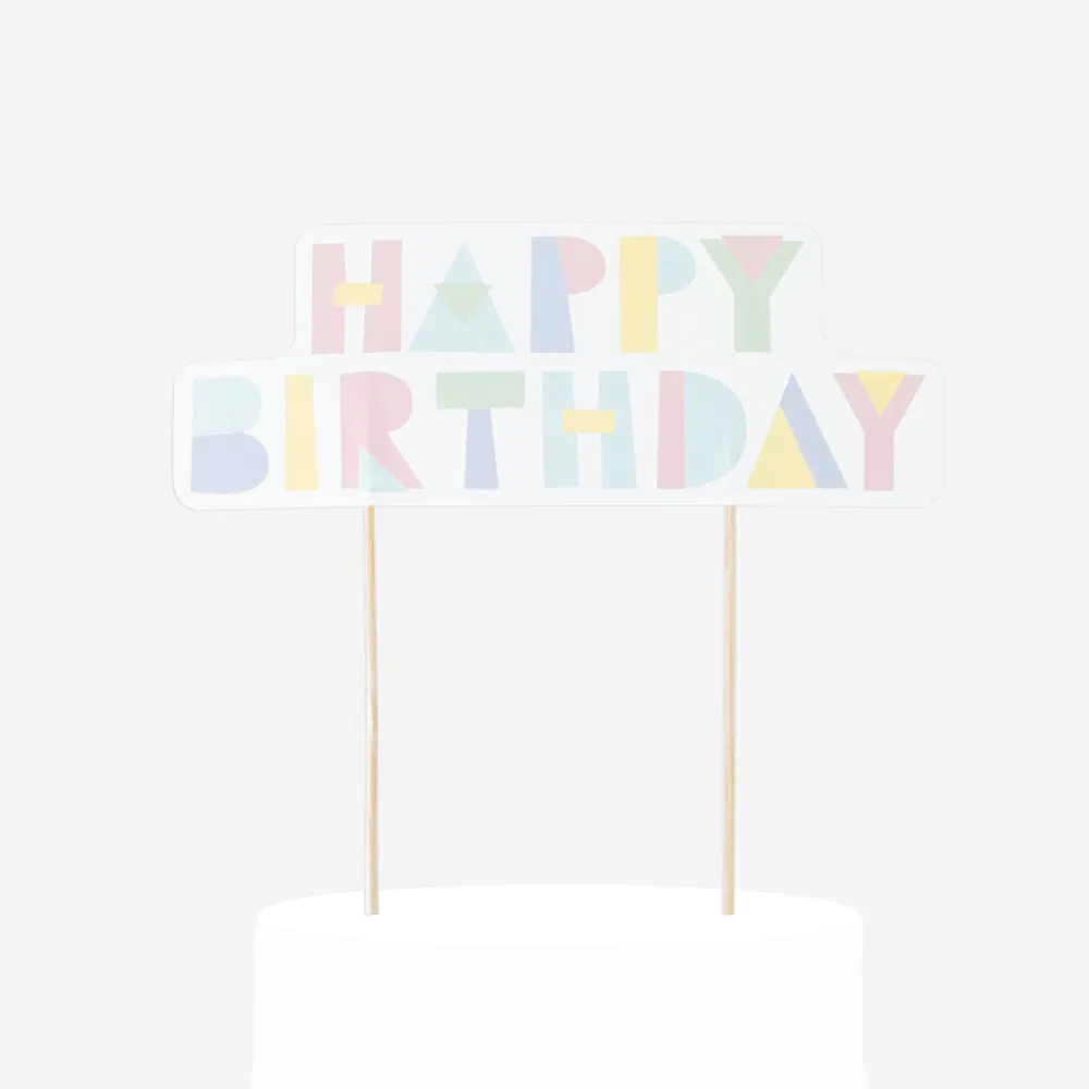 My Little Day Topper Happy Birthday Pastel