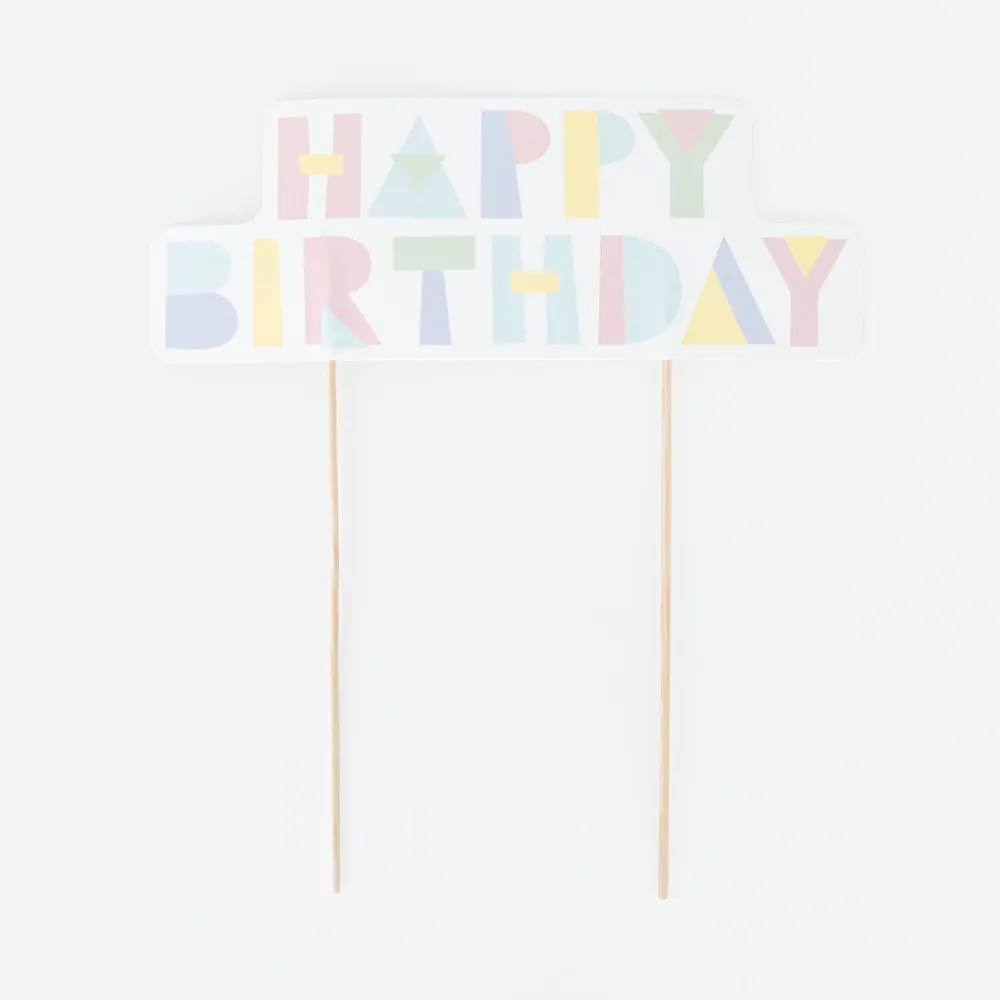 My Little Day Topper Happy Birthday Pastel